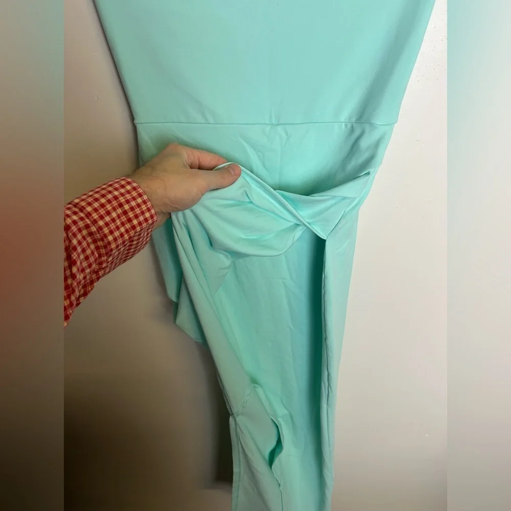 Susana Mónaco Elegant Aqua Blue Strapless Dress Size‎ M Stretch Sexi Bodycon